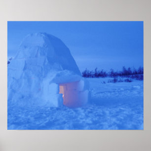 Poster NA, Canada, Manitoba, Churchill. igloo arctique