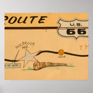 Poster NA, USA, Arizona, Holbrook Route 66 road mural