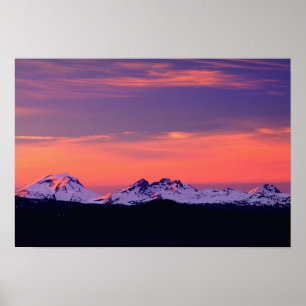 Poster NA, USA, Oregon, Les Trois Sisters Mountains
