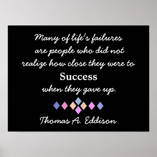 Poster N'abandonnez jamais - Citation inspirante - affich (Devant)