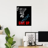 Poster N'abandonnez jamais l'impression de basket-ball ré (Bureau à domicile)