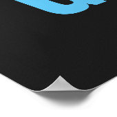 Poster N'abandonnez jamais l'impression gris bleu (Coin)