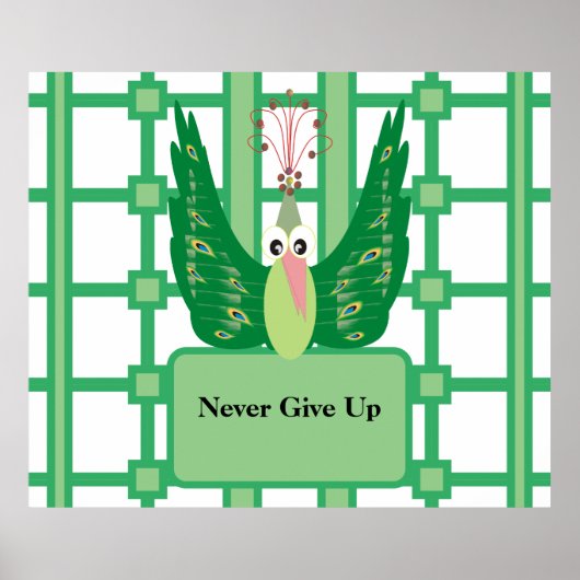 Poster N'abandonnez jamais Peacock Planner (Devant)