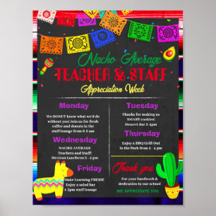 Poster Nacho Moyenne de l'enseignant Appréciation semaine