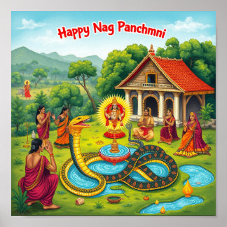 Poster Nag Panchami Ka - Art du serpent sacré -नाग पंचमी