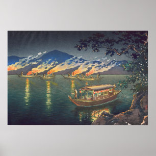 Poster Nagaragawa Cormorant pêchant Tsuchiya Koitsu
