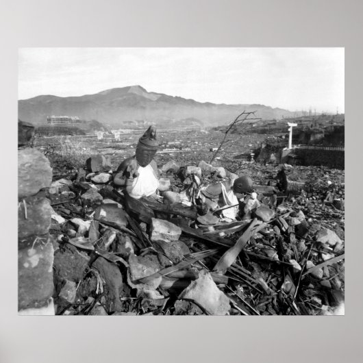 Poster Nagasaki Japon après la bombe atomique (Devant)