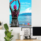 Poster nage en eau libre triathlon cycle course flye (Bureau à domicile)