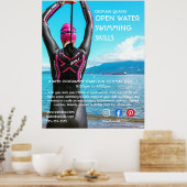 Poster nage en eau libre triathlon cycle course flye (Cuisine)