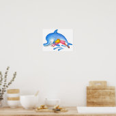 Poster Nager avec des dauphins. (Cuisine)