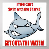 Poster Nager avec les requins (Devant)