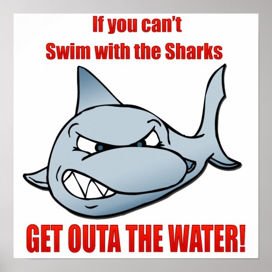 Poster Nager avec les requins (Devant)