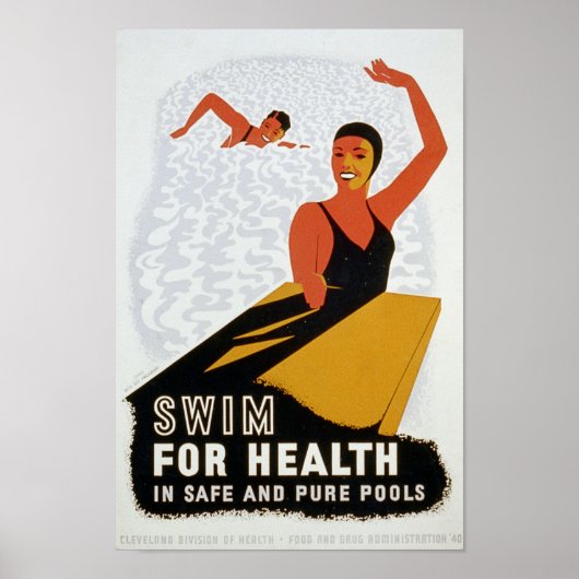 Poster Nager pour la santé dans des piscines sûres et pur (Devant)