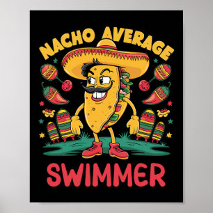Poster Nageur Nacho Moyen Cinq De Mayo Natation Mexicaine