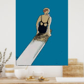 Poster Nageuse, femme abstraite à bord, ajouter du texte (Cuisine)