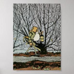 Poster Nain avec une lanterne