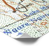 Poster Nairobi Kenya Carte topographique (Coin)