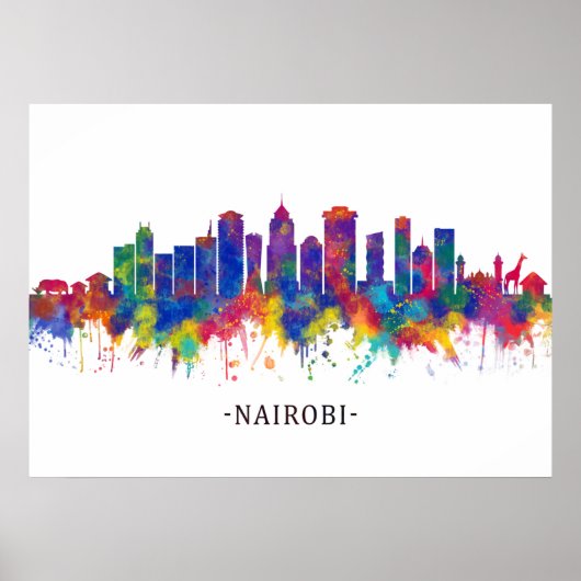 Poster Nairobi Kenya Skyline (Devant)