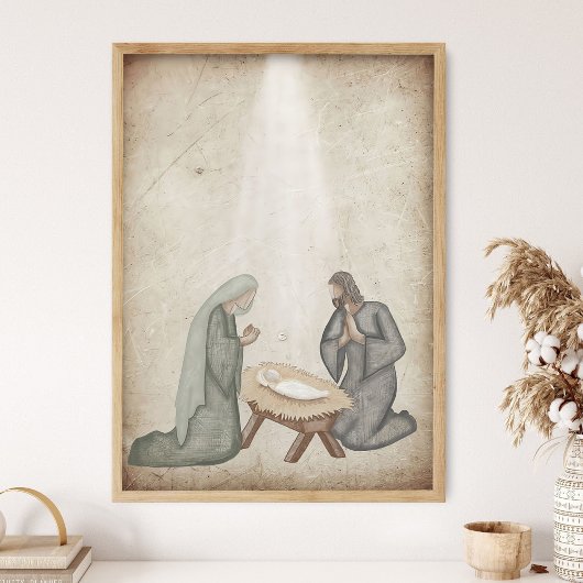 Poster Naissance de Jésus, Œuvre d'art murale des Écritur