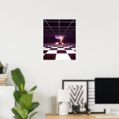 Poster Naissance numérique [esthétique synthwave] (Bureau à domicile)