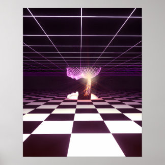 Poster Naissance numérique [esthétique synthwave]