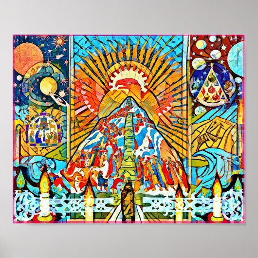 Poster naive Folk Art Winter Celebration (Voorkant)