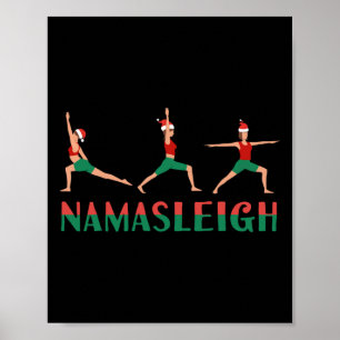 Poster Namasleigh Yoga de Noël Entraînement Renne Xmas Li