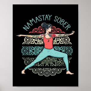 Poster Namastay Sobre Pose de Yoga de Sobriedad Tatuajes