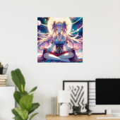 Poster Namaste Anime Girl Meditating (Bureau à domicile)