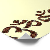 Poster Namaste avec symbole Om Brown et crème (Coin)