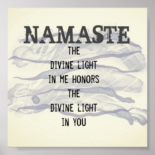 Poster Namaste citation aquarelle abstraite conception gr (Devant)