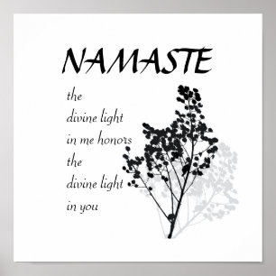 Poster Namaste cite du texte sur l'art de la nature noire