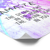 Poster Namaste cite l'art de la nature violette et bleue (Coin)