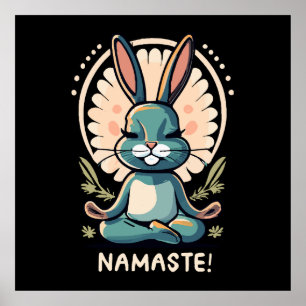 Poster namaste lapin yoga lapin méditation