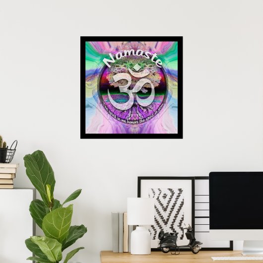 Poster Namaste l'esprit en moi honore l'esprit en vous (Bureau à domicile)