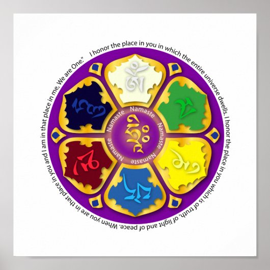 Poster Namaste Mandala - violet (Devant)