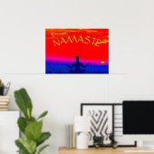 Poster Namaste Mindfulness Méditation et Yoga Zen Sunset (Bureau à domicile)