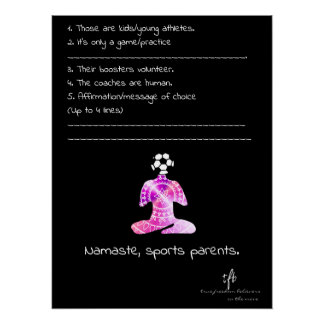 Poster Namaste, Parents de Sport Berry Yogurt Football