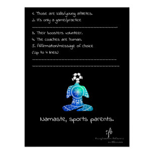 Poster Namaste, Parents de Sport CM Blues Soccer