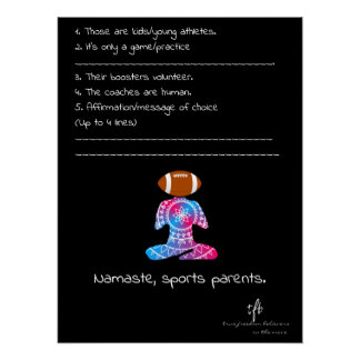 Poster Namaste, Parents de Sport Néon Rouge et Bleu Footb