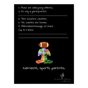 Poster Namaste, Parents de sportifs Football Couleurs Tro