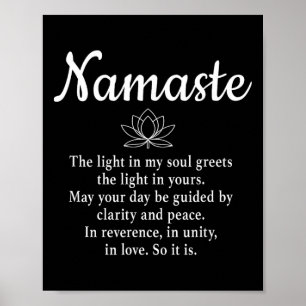 Poster Namaste Pleine Conscience Et Fleur De Lotus Spirit