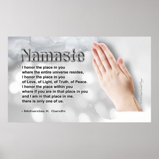 Poster Namaste Poem (Journée mondiale de l'unicité) (Devant)
