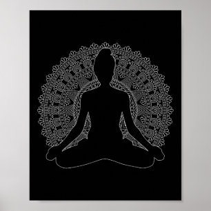 Poster Namaste Yoga Mandalas Bonne Vibration Méditation M