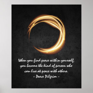 Poster Namaste Yoga Méditation Citations Black Gold ZEN S