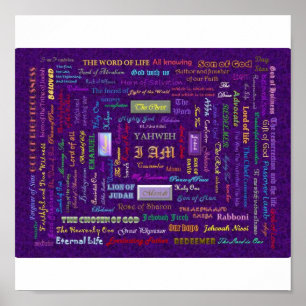 Poster names of God print