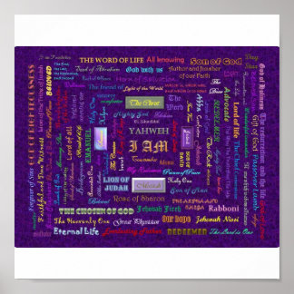 Poster names of God print