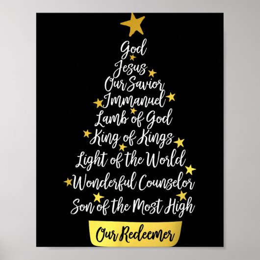 Poster Names Of Jesus Christian Faith Christmas Tree  (Devant)