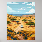 Poster Namibia Print Safari Illustration Namibia Travel  (Devant)