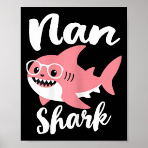 Poster Nan Shark Fête des mères grand-mère drôle